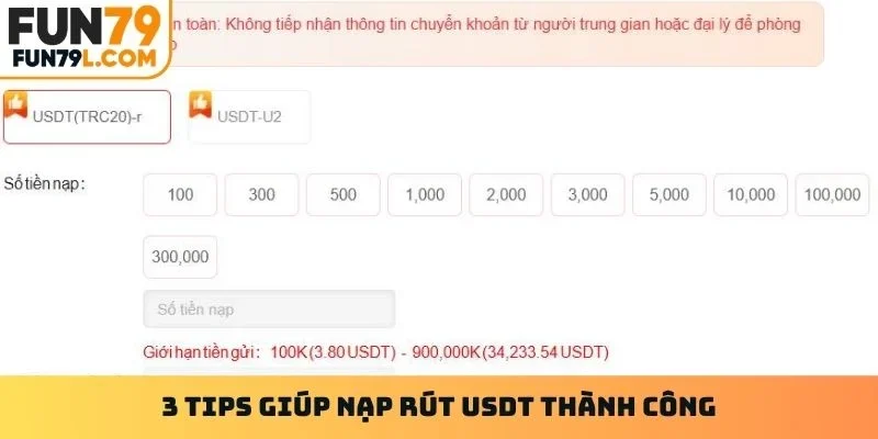 3 tips giúp nạp rút USDT thành công