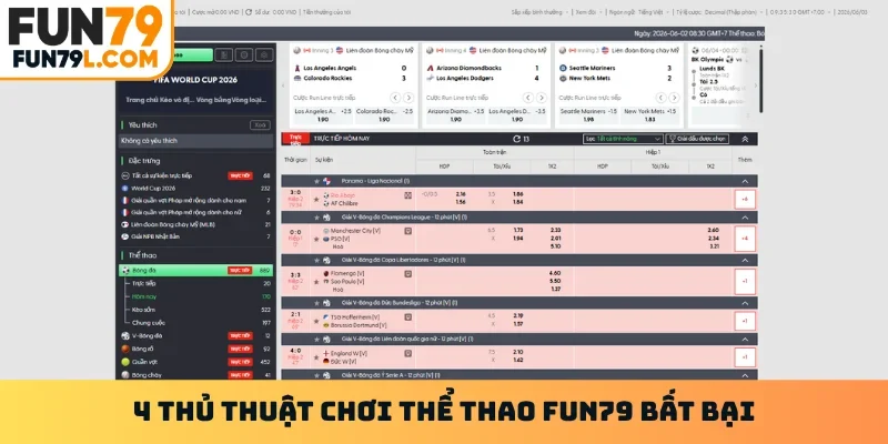 4 thủ thuật chơi thể thao FUN79 bất bại