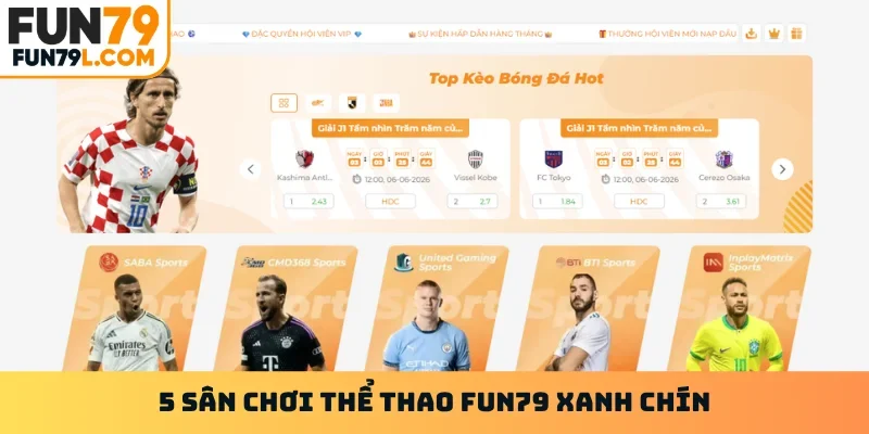 5 sân chơi thể thao FUN79 xanh chín
