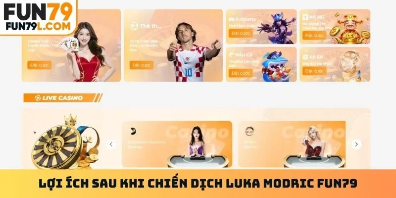Lợi ích sau khi chiến dịch Luka Modric Fun79
